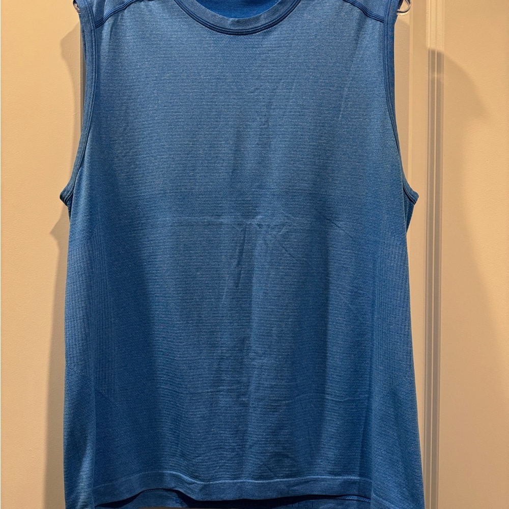 Lululemon Athletica Muscle Tank Top Mens Large Blue Metal Vent Tech Sleeveless